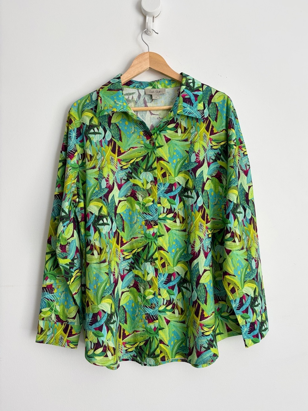 Charlie Paige Resortcore Tropical Linen Blend Shirt - Size L - NWT
